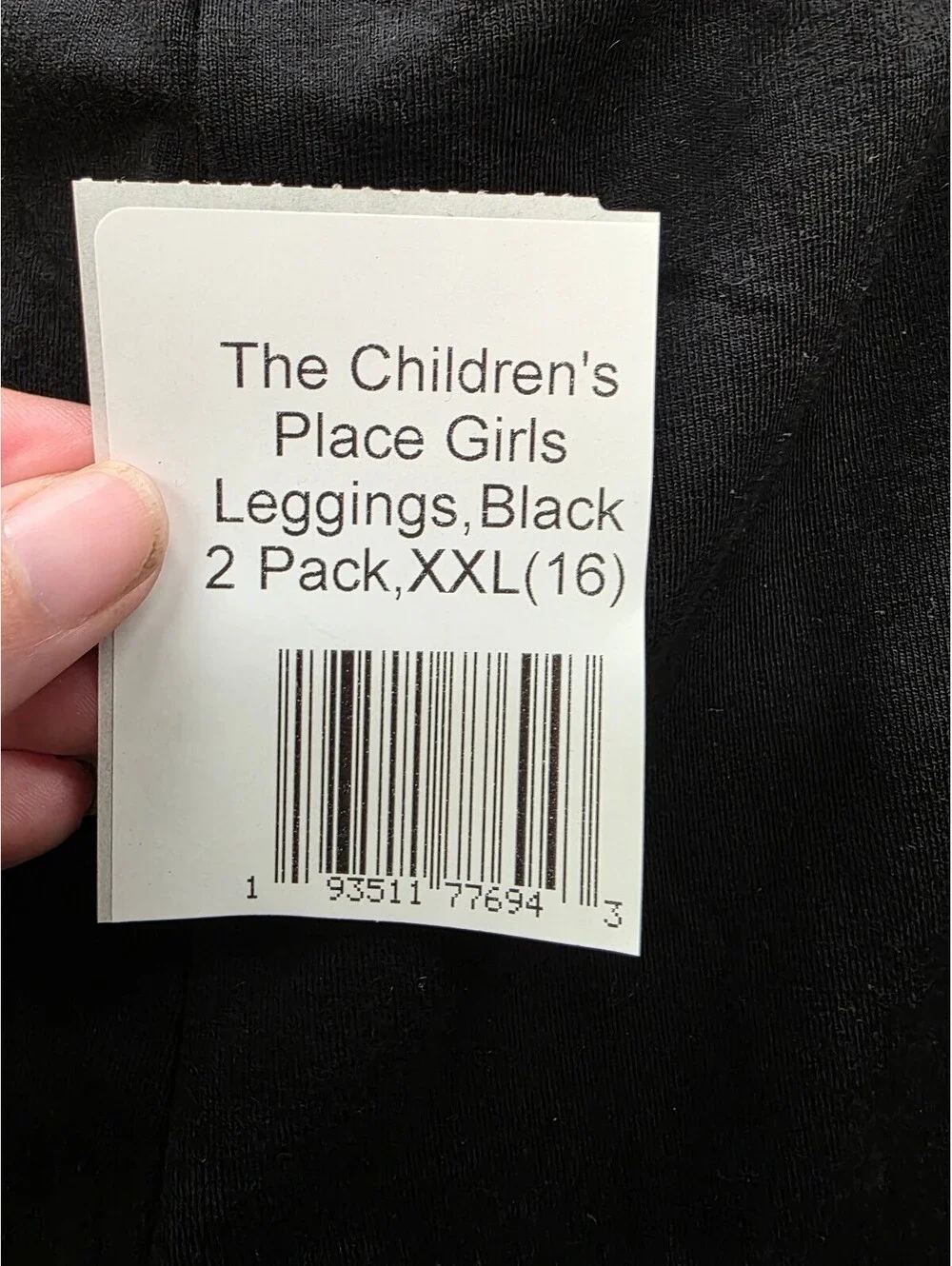 THE CHILDREN’S PLACE GIRLS BLACK LEGGINGS 2‑PACK XXL 16